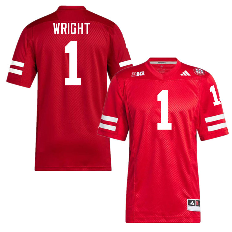 Nebraska Cornhuskers #1 Ceyair Wright College Football Jersey Stitched-Scarlet Nebraska Cornhuskers #1 Ceyair Wright College Football Jersey Stitched-Scarlet